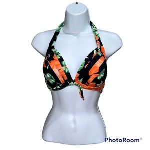 Joymode black Floral Two Piece Swimwear, Bikini, Adjustable NWOT Size L Bi